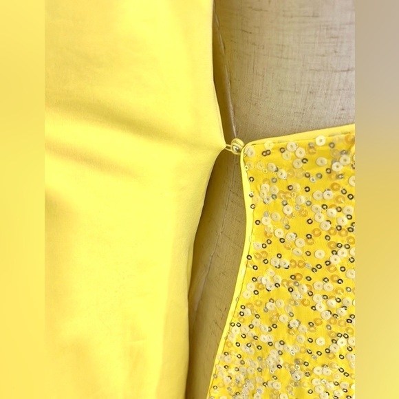 🔥H:ours,Vibrant Yelllow, Sequined Wrap Dress, Excellent Condition, Size O/Small - Picture 7 of 12